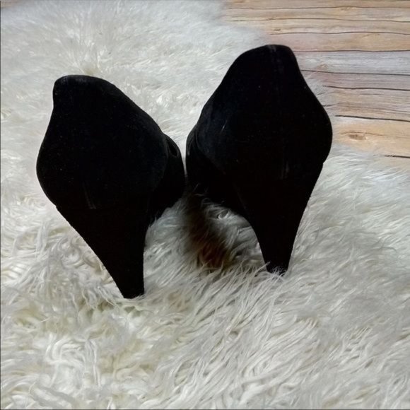 Miu Miu By Prada | ‘Camoscio Shadow’ Black Suede Wedges With Box & Dust Bags - Picture 6 of 8